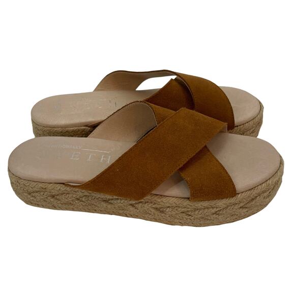 Intentionally Blank Wyeth Aura Jute Platform Sandal Cognac 40 / 9.5 - Picture 7 of 11